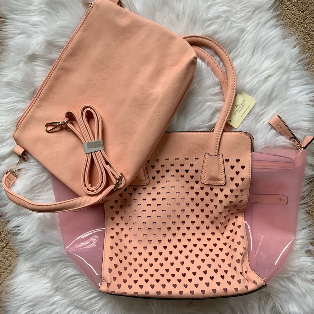 👛2-in-1 Pink Hearts Bag👛
